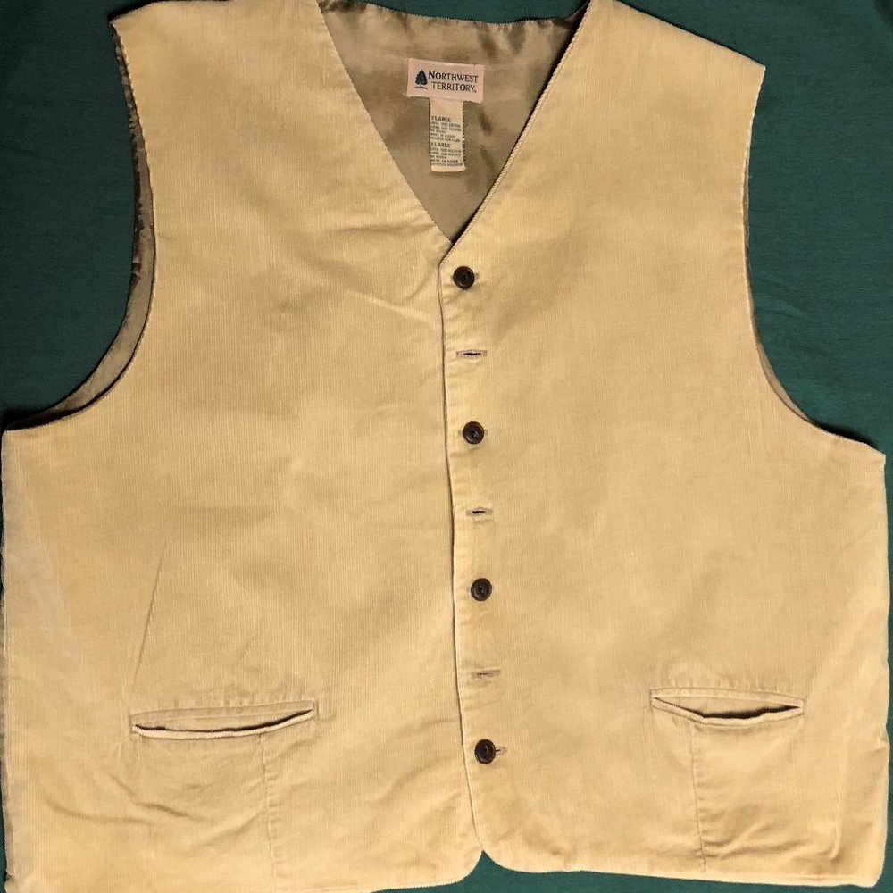 Northwest Territory casual tan corduroy vest XL